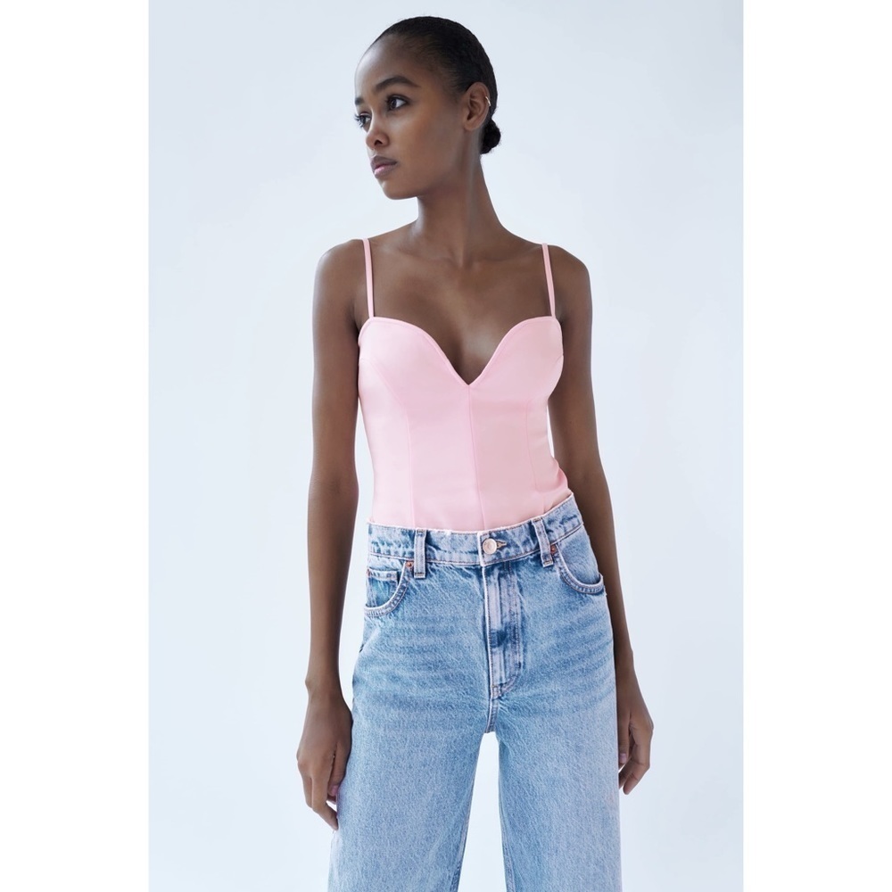 [Zara] Pink Sweetheart Bodysuit